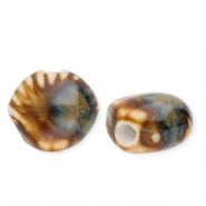 Perlen Keramik Muschel Dark brown