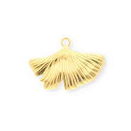 Stainless Steel - Rostfrei Stahl Anhänger Ginkgoblatt Gold