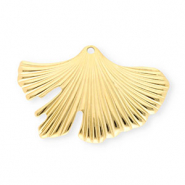 Stainless Steel - Rostfrei Stahl Anhänger Ginkgoblatt Gold