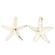 Trendy Ohrringe&nbsp;/&nbsp;Ohrstecker Enamel Seestern mit Rostfrei Stahl-Stecker Gold-white