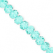Top Glas Facett Perlen 12x9&nbsp;mm Rondellen Turquoise green
