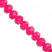 Top Glas Facett Perlen 12x9&nbsp;mm Rondellen Cherry pink