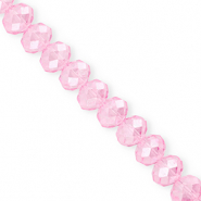 Top Glas Facett Perlen 12x9&nbsp;mm Rondellen Light pink
