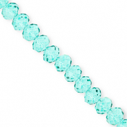 Top Glas Facett Perlen 8x6&nbsp;mm Rondellen Turquoise green
