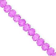 Top Glas Facett Perlen 8x6&nbsp;mm Rondellen Purple