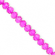 Top Glas Facett Perlen 8x6&nbsp;mm Rondellen Fuchsia pink