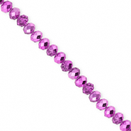 Top Glas Facett Perlen 4x3&nbsp;mm Rondellen Orchid purple-pearl shine coating