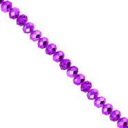 Top Glas Facett Perlen 4x3&nbsp;mm Rondellen Dark purple-pearl shine coating