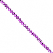 Top Glas Facett Perlen 3x2&nbsp;mm Rondellen Purple-pearl shine coating