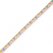 BY31&reg; Schmuckband mit Tekst Zitrone Orchid pink-yellow-green-gold