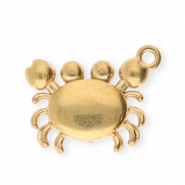 Stainless Steel - Rostfrei Stahl Anh&auml;nger Krabbe Gold