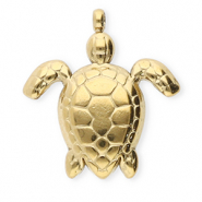 Stainless Steel - Rostfrei Stahl Anh&auml;nger Schildkr&ouml;te Gold