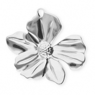 Stainless Steel - Rostfrei Stahl Anh&auml;nger Blume Silver