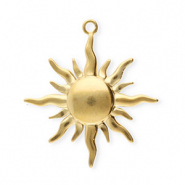 Stainless Steel - Rostfrei Stahl Anh&auml;nger Sonne Gold