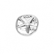 Stainless Steel - Rostfrei Stahl Anh&auml;nger Rund mit Seestern Silver