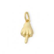 Brass TQ Metall Anh&auml;nger Mittelfinger Gold