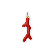 Brass TQ Metall Anh&auml;nger Koralle Gold-red