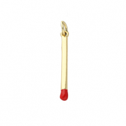 Brass TQ Metall Anh&auml;nger Streichholz Gold-red