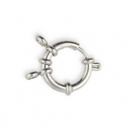Stainless Steel - Rostfreiem Stahl Schmuckzubehör Rettungsring Verschluss 18mm mit Ösen Silber