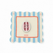 BY31&reg; Eco-brass (nachaltiges Messing) Anh&auml;nger mit Enamel Oval Ciao bella"" Silver-light pink-red