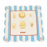 BY31® Eco-brass (nachaltiges Messing) Anhänger Vorteilspackung (6 Stück) Gold-red