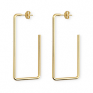 Ohrringe aus rostfreiem Edelstahl / Ohrstecker Rechteck Gold