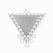 BY31® Rostfreier Edelstahl Schmuckzubehör Zwischenstück Dreieck mit 6 Ösen Silver