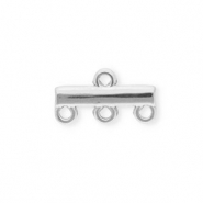 BY31® Rostfreier Edelstahl Schmuckzubehör Zwischenstück Bar mit 4 Ösen Silver