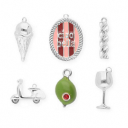 BY31&reg; Eco-brass (nachaltiges Messing) Anh&auml;nger Vorteilspackung (6 St&uuml;ck) Silver-olive green-light pink-red