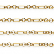 Rostfreier Edelstahl Schmuckzubeh&ouml;r Gliederkette Figaroglied Gold