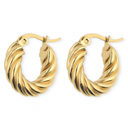 BY31&reg; Ohrringe aus rostfreiem Edelstahl / Creolen Twisted Gold