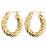 BY31&reg; Ohrringe aus rostfreiem Edelstahl / Creolen Twisted Gold