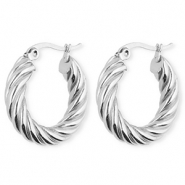 BY31&reg; Ohrringe aus rostfreiem Edelstahl / Creolen Twisted Silver