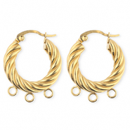 BY31&reg; Schmuckzubeh&ouml;r aus rostfreiem Edelstahl Ohrringe / Ohrstecker Twisted mit 3 &Ouml;sen Gold