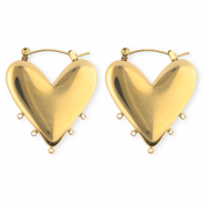 BY31&reg; Schmuckzubeh&ouml;r aus rostfreiem Edelstahl Ohrringe / Ohrstecker Herz mit 5 &Ouml;sen Gold