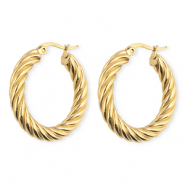 BY31&reg; Ohrringe aus rostfreiem Edelstahl / Creolen Twisted Gold