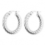 BY31&reg; Ohrringe aus rostfreiem Edelstahl / Creolen Twisted Silver
