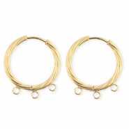 BY31&reg; Schmuckzubeh&ouml;r aus rostfreiem Edelstahl Ohrringe / Ohrstecker Twisted mit 3 &Ouml;sen Gold