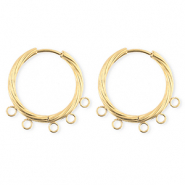 BY31&reg; Schmuckzubeh&ouml;r aus rostfreiem Edelstahl Ohrringe / Ohrstecker Twisted mit 5 &Ouml;sen Gold