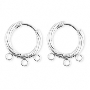 BY31&reg; Schmuckzubeh&ouml;r aus rostfreiem Edelstahl Ohrringe / Ohrstecker Twisted mit 3 &Ouml;sen Silver