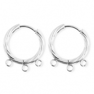 BY31&reg; Schmuckzubeh&ouml;r aus rostfreiem Edelstahl Ohrringe / Ohrstecker Twisted mit 3 &Ouml;sen Silver
