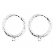 BY31&reg; Schmuckzubeh&ouml;r aus rostfreiem Edelstahl Ohrringe / Ohrstecker Twisted mit &Ouml;se Silver