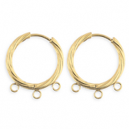 BY31&reg; Schmuckzubeh&ouml;r aus rostfreiem Edelstahl Ohrringe / Ohrstecker Twisted mit 3 &Ouml;sen Gold