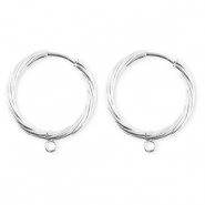 BY31&reg; Schmuckzubeh&ouml;r aus rostfreiem Edelstahl Ohrringe / Ohrstecker Twisted mit &Ouml;se Silver