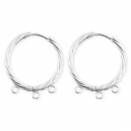 BY31&reg; Schmuckzubeh&ouml;r aus rostfreiem Edelstahl Ohrringe / Ohrstecker Twisted mit 3 &Ouml;sen Silver