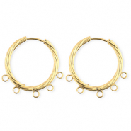 BY31&reg; Schmuckzubeh&ouml;r aus rostfreiem Edelstahl Ohrringe / Ohrstecker Twisted mit 5 &Ouml;sen Gold