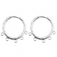 BY31&reg; Schmuckzubeh&ouml;r aus rostfreiem Edelstahl Ohrringe / Ohrstecker Twisted mit 5 &Ouml;sen Silver