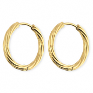 BY31&reg; Ohrringe aus rostfreiem Edelstahl / Creolen Twisted Gold