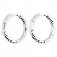 BY31&reg; Ohrringe aus rostfreiem Edelstahl / Creolen Twisted Silver