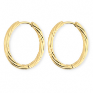 BY31&reg; Ohrringe aus rostfreiem Edelstahl / Creolen Twisted Gold